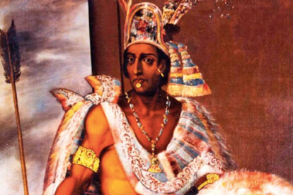 Representación de Moctezuma Xocoyotzin o Moctezuma II realizada a finales del siglo XVII.