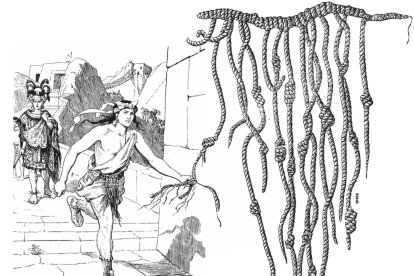 Los quipus, usados por los incas para llevar su contabilidad, estaban hechos de lana (de pelo de llama o alpaca) o algodón.