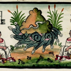Tula y el Coatepec en el Códice Tovar, publicado en 1582. El autor se basó en la obra de Diego Durán y su Historia de las Indias de Nueva España (es decir, el Códice Durán) como material fuente.