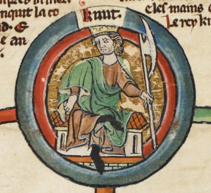 Representación en miniatura de C’nut ‘El Grande’, en una genealogía real del siglo XIV.