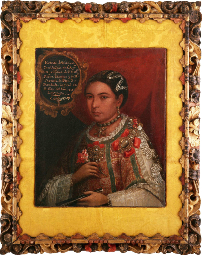 Retrato de 1757 de Sebastiana Inés Josefa de San Agustín, india cacique de la Nueva España.