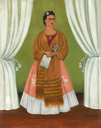 Autorretrato dedicado a León Trotsky (1937), de Frida Kahlo. Óleo sobre lienzo.