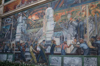 Vista interior del Detroit Institute of Arts (DIA), donde se exhiben los murales de Diego Rivera.