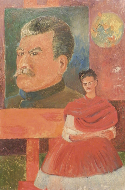 Frida Kahlo, “Retrato de Stalin (Indicación para un retrato de Stalin)” (1954). De los últimos cuadros de Frida a unos meses previos a su fallecimiento.