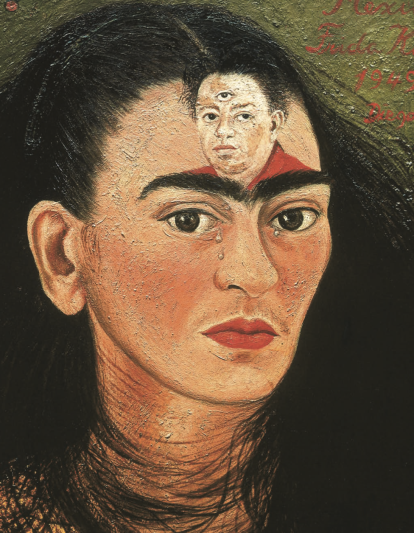 Frida Kahlo, “Diego y yo” (1949, autorretrato dedicado a Florence Arquin y Sam Williams).