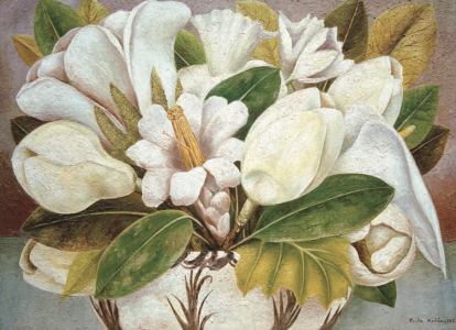 Frida Kahlo, “Magnolias” (1945). Los primeros trabajos de la artista están dedicados a explorar la pintura floral.